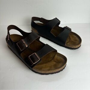 Birkenstock Milano Sandals Men's Size 13 EU 46 Shoes Brown Oiled Leather Germany